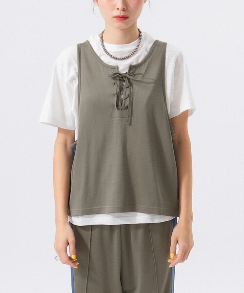 BEAMS BOY（ビームスボーイ）の「レース アップ タンクトップ（タンクトップ・レディース・ネイビー/グレー・ONE SIZE）」の8枚目の写真