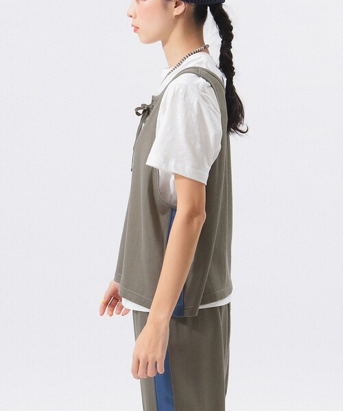 BEAMS BOY（ビームスボーイ）の「レース アップ タンクトップ（タンクトップ・レディース・ネイビー/グレー・ONE SIZE）」の9枚目の写真