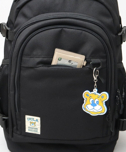UCLA(ユーシーエルエー)の「UCLA 大容量 メッシュポケット 2層式 ラウンドバックパック ジョー ラバーチャーム付き(バックパック/リュック・メンズ・ブラック・FREE)」の18枚目の写真