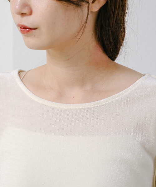 Kastane（カスタネ）の「【初夏まで着れる】BACK開きチュールTEE（Tシャツ/カットソー・レディース・アイボリー/ピンク/カーキ/ブルー・FREE）」の7枚目の写真