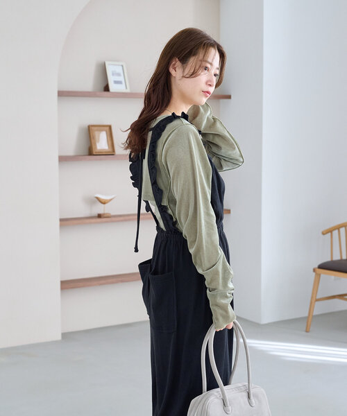 Kastane（カスタネ）の「【初夏まで着れる】BACK開きチュールTEE（Tシャツ/カットソー・レディース・アイボリー/ピンク/カーキ/ブルー・FREE）」の13枚目の写真