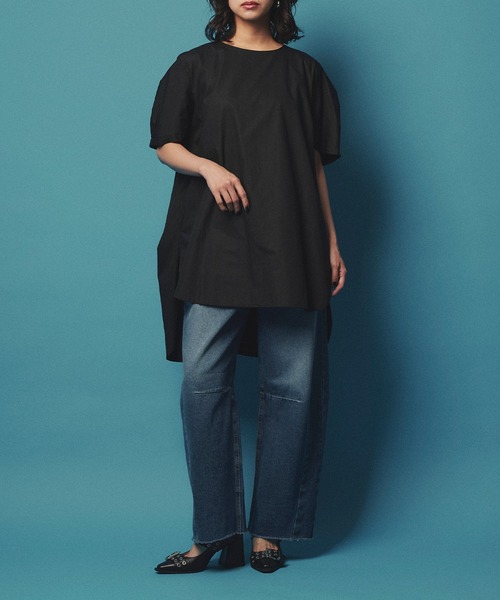 Narcissus(ナルシス)の「【WEB限定】ヘンケイスリットTシャツ(Tシャツ/カットソー・レディース・ブラック/ホワイト・FREE)」の10枚目の写真
