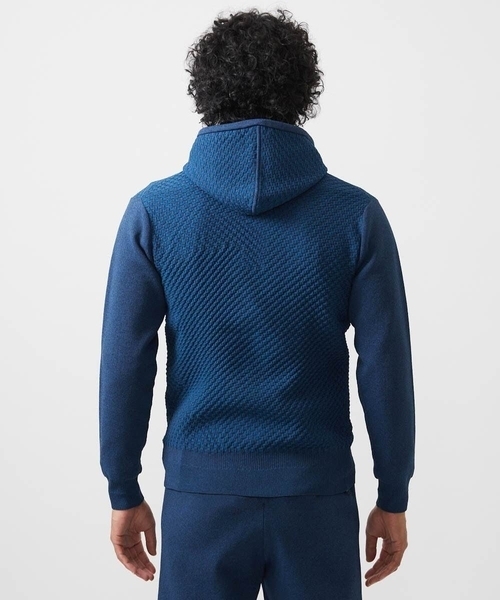 MICHEL KLEIN HOMME (ミッシェルクランオム)の「【セットアップ】ニットZIPアップパーカー(パーカー・メンズ・ブラック/ブルー・MEDIUM/LARGE/X-LARGE)」の14枚目の写真
