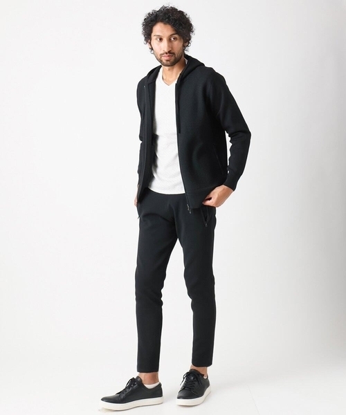 MICHEL KLEIN HOMME (ミッシェルクランオム)の「【セットアップ】ニットZIPアップパーカー(パーカー・メンズ・ブラック/ブルー・MEDIUM/LARGE/X-LARGE)」の11枚目の写真