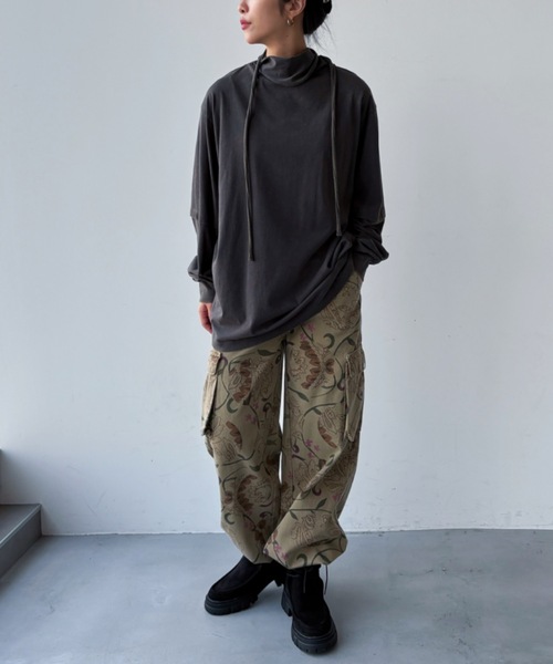 VACANCY(ヴァカンシー)の「スカーフ2wayピグメントトップス(Tシャツ/カットソー・レディース・ピンク/ホワイト/チャコールグレー・FREE)」の16枚目の写真