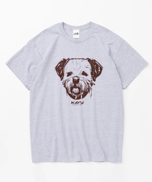KAVU(カブー)の「KAVU/カブー 25 Dog Tee/ドッグティー(Tシャツ/カットソー・メンズ・ライトイエロー/ホワイト/グリーン/ライトピンク/サンドベージュ/ミント/グレー・MEDIUM/X-LARGE/LARGE)」の1枚目の写真