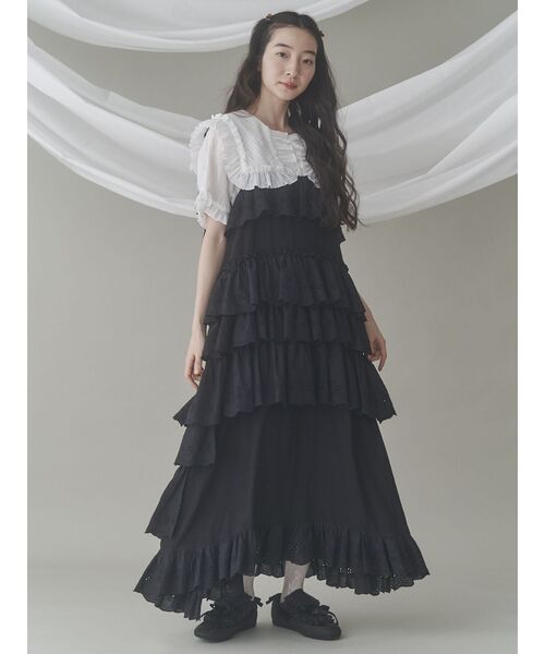 merry jenny(メリージェニー)の「frillロングタンスニーカー(スニーカー・レディース・ブラック/オフホワイト/ピンク・MEDIUM/LARGE)」の18枚目の写真