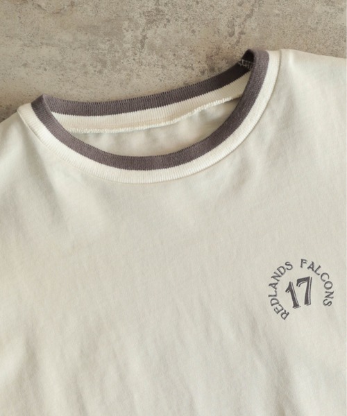 NOMBRE IMPAIR（ノンブルアンペール）の「ラインリブ綿天竺　フットボールTEE（Tシャツ/カットソー・レディース・ライトグレー/カーキ・FREE）」の8枚目の写真