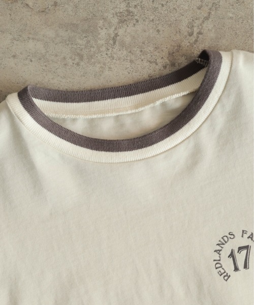 NOMBRE IMPAIR（ノンブルアンペール）の「ラインリブ綿天竺　フットボールTEE（Tシャツ/カットソー・レディース・ライトグレー/カーキ・FREE）」の7枚目の写真