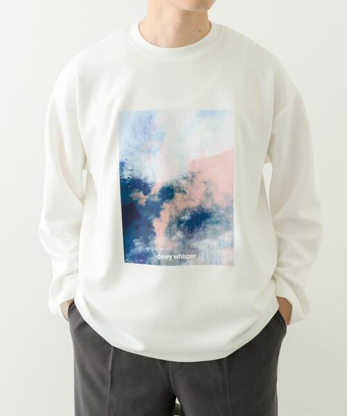 ITEMS URBANRESEARCH(アイテムズ アーバンリサーチ)の「Art Graphic ポンチカットソー Dewy(Tシャツ/カットソー・メンズ・ブラック/ホワイト・MEDIUM/LARGE)」の5枚目の写真