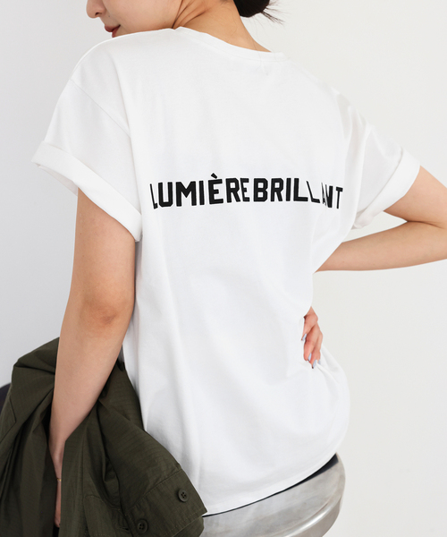 SLOBE IENA(スローブイエナ)の「1ST ETOILE Tシャツ(Tシャツ/カットソー・レディース・ホワイト/ブラウン/グレー・FREE)」の1枚目の写真