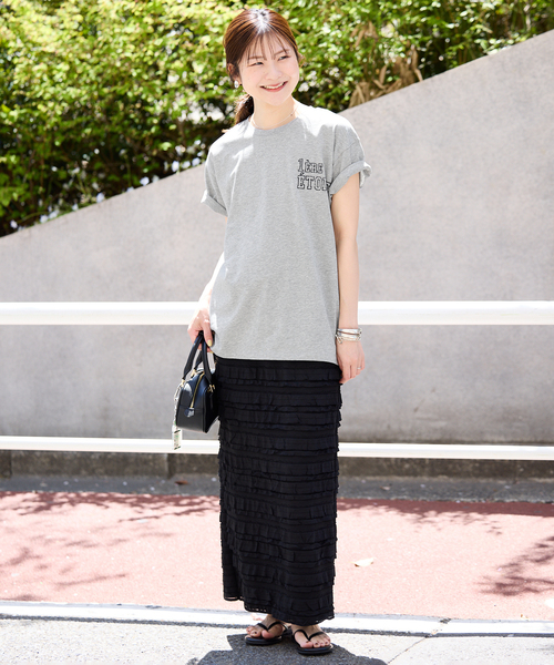 SLOBE IENA(スローブイエナ)の「1ST ETOILE Tシャツ(Tシャツ/カットソー・レディース・ホワイト/ブラウン/グレー・FREE)」の4枚目の写真