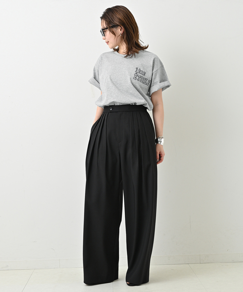 SLOBE IENA(スローブイエナ)の「1ST ETOILE Tシャツ(Tシャツ/カットソー・レディース・ホワイト/ブラウン/グレー・FREE)」の10枚目の写真