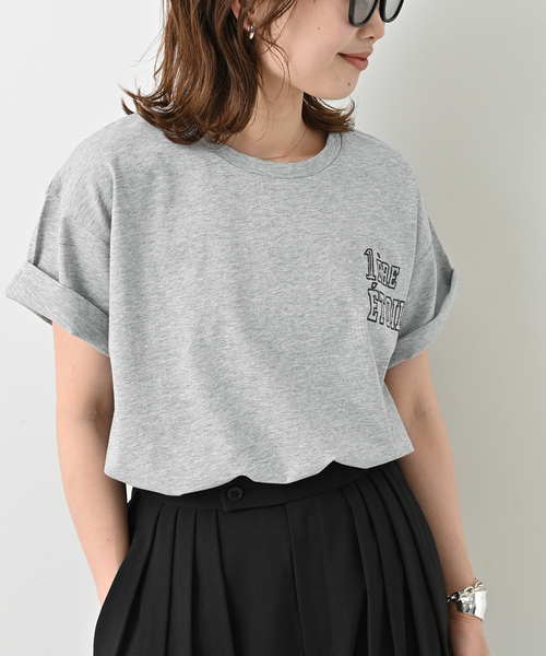 SLOBE IENA(スローブイエナ)の「1ST ETOILE Tシャツ(Tシャツ/カットソー・レディース・ホワイト/ブラウン/グレー・FREE)」の12枚目の写真
