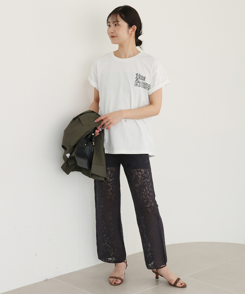 SLOBE IENA(スローブイエナ)の「1ST ETOILE Tシャツ(Tシャツ/カットソー・レディース・ホワイト/ブラウン/グレー・FREE)」の20枚目の写真