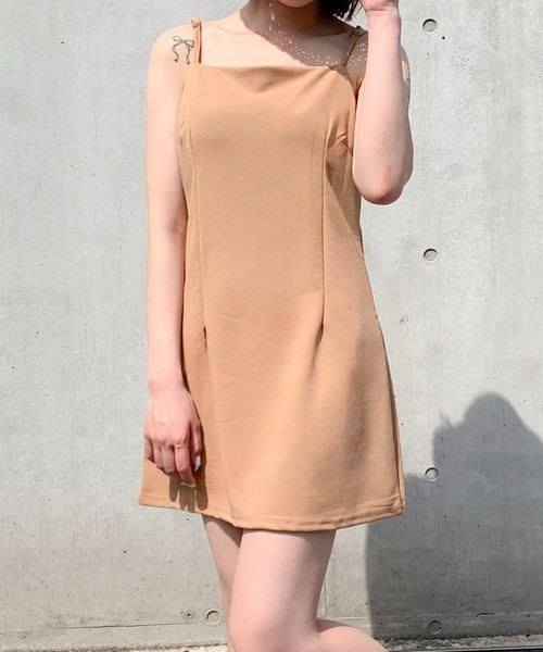 SHEPP（シープ）の「【★新色追加★】ミニ丈 タイト キャミワンピース（ワンピース・レディース・ブラウン/ブラック/チャコール・M/L）」の21枚目の写真