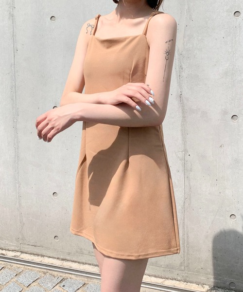 SHEPP（シープ）の「【★新色追加★】ミニ丈 タイト キャミワンピース（ワンピース・レディース・ブラウン/ブラック/チャコール・M/L）」の22枚目の写真