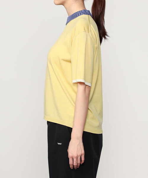 Bshop（ビショップ）の「A MENDA | リンガーニットTシャツ WOMEN