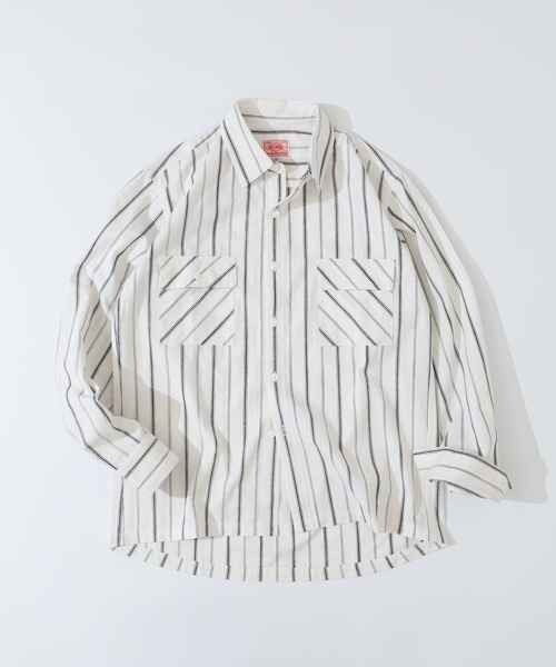 BIG MIKE Chambray Stripe Cotton длинная рубашка