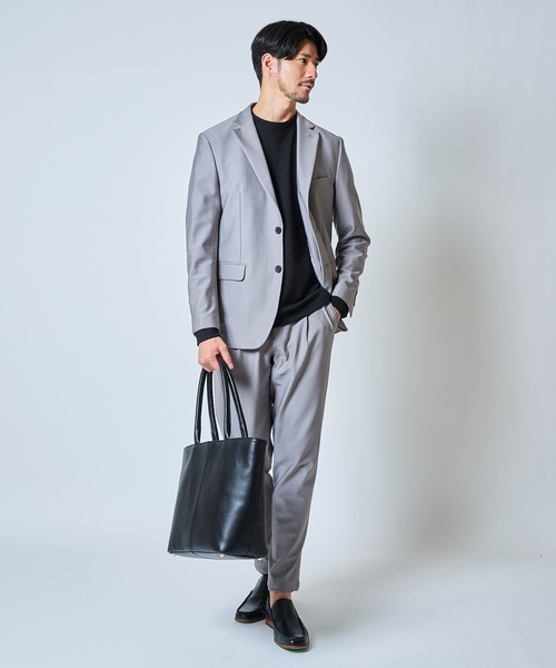 TETE HOMME(テットオム)の「両アオリポケット A4サイズ収納 レザートートバッグ(トートバッグ・メンズ・ブラック系2/ブラック系1・FREE)」の5枚目の写真