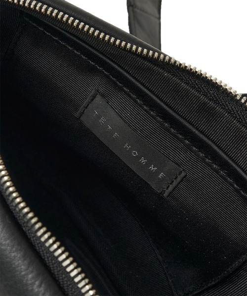 TETE HOMME(テットオム)の「両アオリポケット A4サイズ収納 レザートートバッグ(トートバッグ・メンズ・ブラック系2/ブラック系1・FREE)」の13枚目の写真