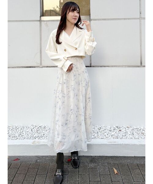 マーキュリーデュオ スプリングコート M MERCURYDUO トレンチコート コート フィットアンドフレア