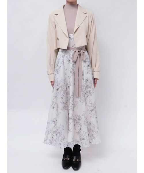 MERCURYDUO（マーキュリーデュオ）の「ショートトレンチ（トレンチコート・レディース・アイボリー/ベージュ・SMALL/MEDIUM）」の3枚目の写真