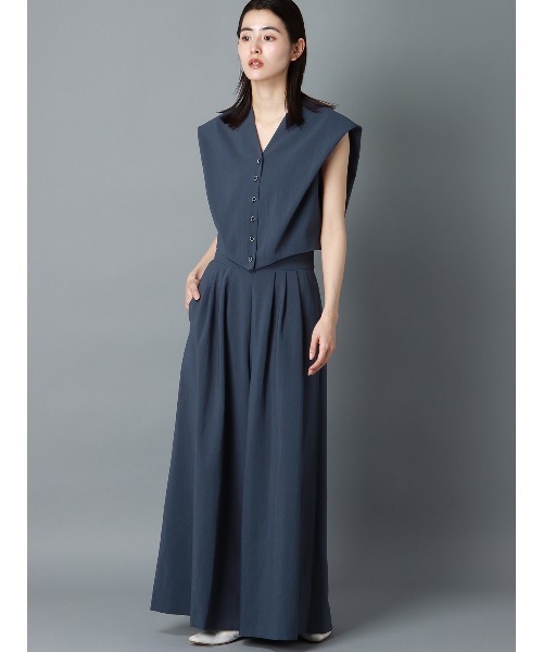 CIS.（シス）の「CIS． ドライタッチブラウス＆ワイドレッグパンツセット ウォッシャブル（ワンピース・レディース・オレンジ系/ホワイト系/ネイビー系・34(5号)/36(7号)/38(9号)/40(11号)）」の3枚目の写真