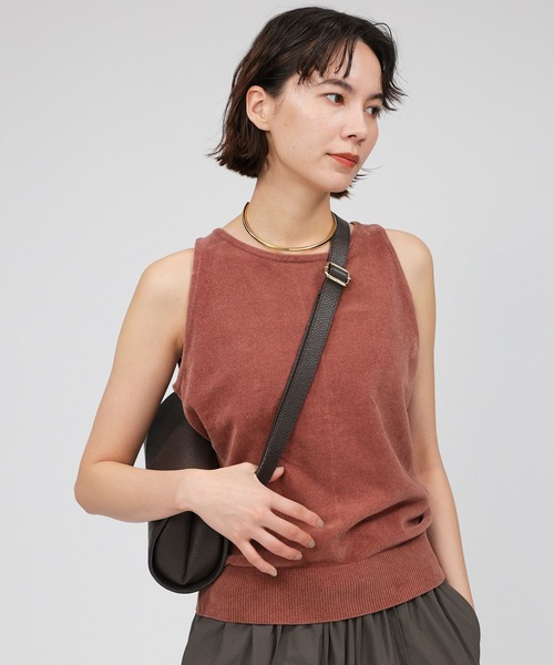 BABYLONE(バビロン)の「コットンモールノースリ(その他トップス・レディース・ライトブラウン/ネイビー/グレイッシュベージュ・フリー)」の2枚目の写真