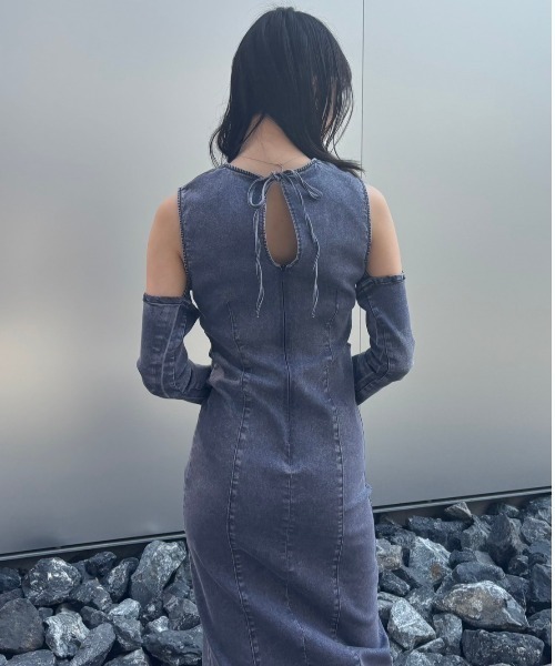 HONEY MI HONEY(ハニーミーハニー)の「denim long one-piece(ワンピース・レディース・ブルー/オフホワイト/サックスブルー/ブラック・FREE)」の21枚目の写真