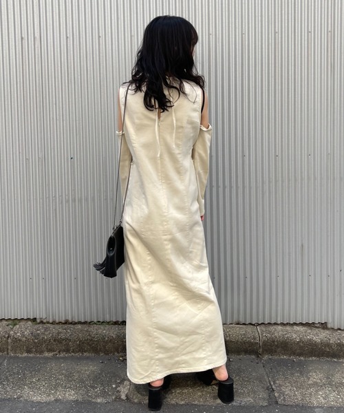 HONEY MI HONEY(ハニーミーハニー)の「denim long one-piece(ワンピース・レディース・ブルー/オフホワイト/サックスブルー/ブラック・FREE)」の6枚目の写真