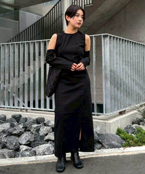 HONEY MI HONEY(ハニーミーハニー)の「denim long one-piece(ワンピース・レディース・ブルー/オフホワイト/サックスブルー/ブラック・FREE)」の10枚目の写真