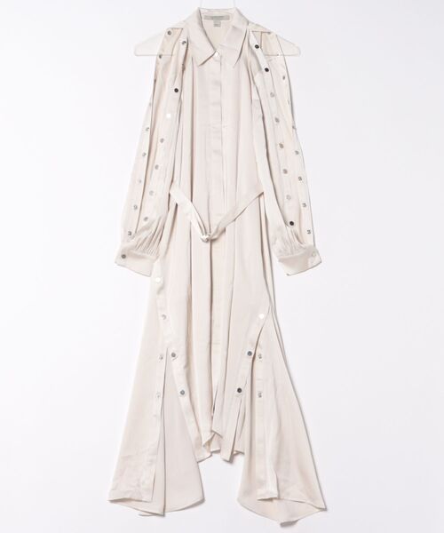 ALLSAINTS(オールセインツ)の「LEXI SATIN MIDI DRESS | LEXI サテン ミディ ドレス・ワンピース(シャツワンピース・レディース・ホワイト・4/6)」の3枚目の写真