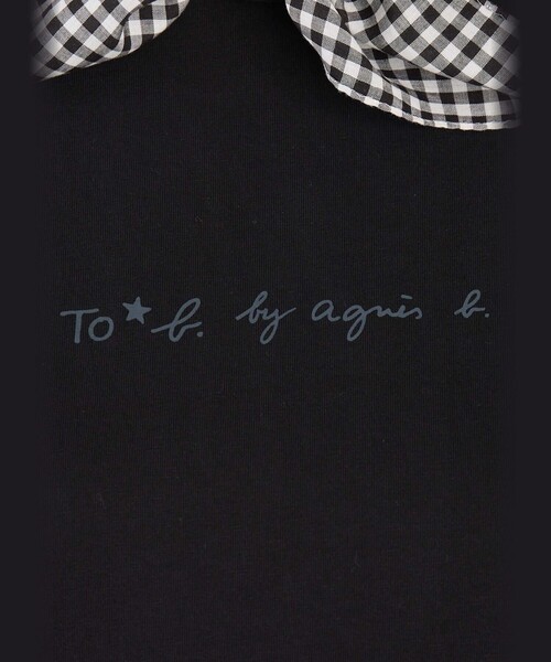 To b. by agnes b.（トゥービーバイアニエスベー）の「ロゴ プリント コットン マカロン Tシャツ（Tシャツ/カットソー・レディース・ブラック・40/38）」の9枚目の写真