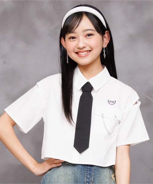 PINKHUNT ピンクハント ネクタイ付き ショート丈 シャツ 0605K（シャツ