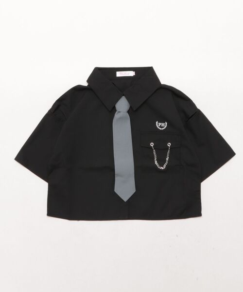 PINKHUNT ピンクハント ネクタイ付き ショート丈 シャツ 0605K（シャツ