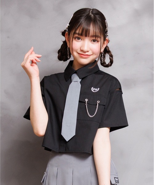 PINKHUNT ピンクハント ネクタイ付き ショート丈 シャツ 0605K（シャツ