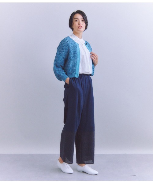 SIPULI(シプリ)の「Linen Polyester Yarn 配色ニットカーディガン(ニット/セーター・レディース・ブルー/イエロー・2)」の17枚目の写真