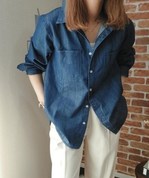 ブラウス シャツ 「Belle LINE」L/S DENIM SHIRT/デニムシャツ レディース Belle Cie デニムシャツ レディース 長袖 ダンガリーシャツ