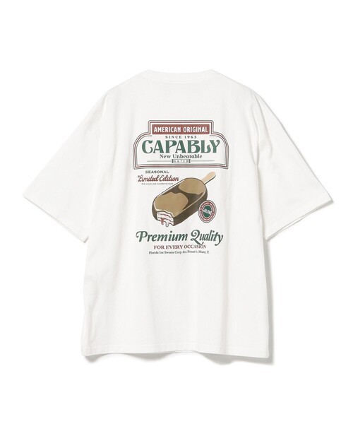 BEAMS HEART(ビームスハート)の「【ユニセックス】アイスクリーム バッグプリント Tシャツ(Tシャツ/カットソー・メンズ・ホワイト/ホワイト系その他3/ホワイト系その他2・SMALL/MEDIUM/LARGE)」の3枚目の写真