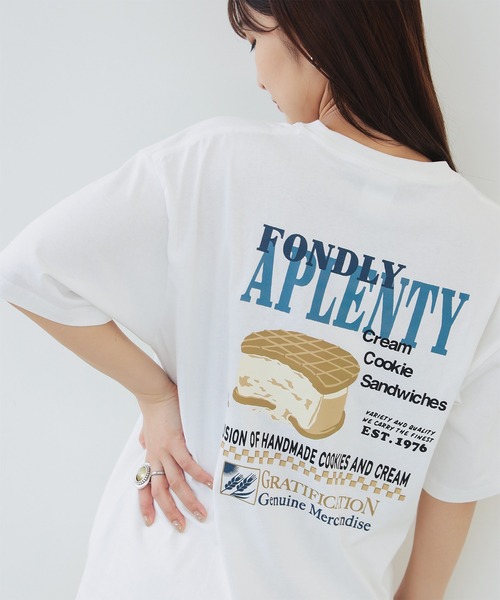 アイスクリーム グラフィックロゴプリントTシャツ ホワイト アイスクリーム グラフィックロゴプリントTシャツ ホワイト
