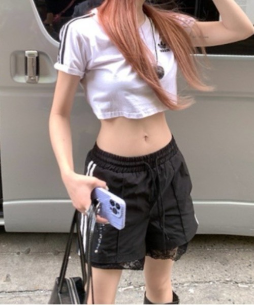 セール】裾レース サイドラインショートパンツ(BQ)（その他