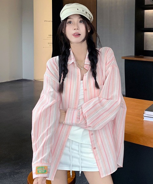 WESTSEA(ウエストシー)の「ストライプシャツ 長袖(シャツ/ブラウス・レディース・ピンク/ブルー・M/L)」の15枚目の写真