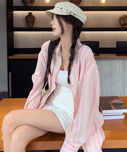 WESTSEA(ウエストシー)の「ストライプシャツ 長袖(シャツ/ブラウス・レディース・ピンク/ブルー・M/L)」の13枚目の写真