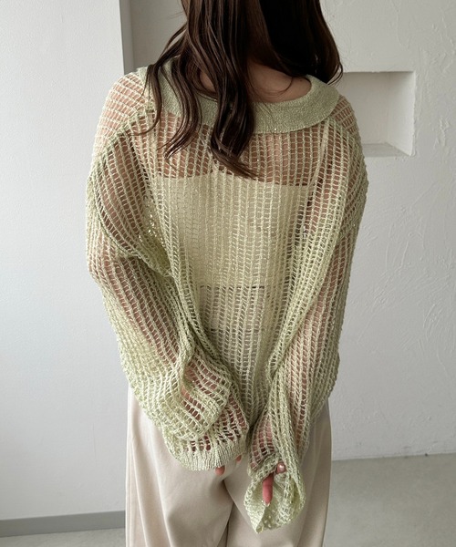 apres jour clair(アプレジュールクレア)の「【apres jour clair】スパンコールポロシアーニット【ZOZOTOWN限定アイテム】(ニット/セーター・レディース・ミント/アイボリー/ピンクベージュ・フリー/X-LARGE)」の17枚目の写真