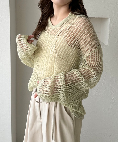 apres jour clair(アプレジュールクレア)の「【apres jour clair】スパンコールポロシアーニット【ZOZOTOWN限定アイテム】(ニット/セーター・レディース・ミント/アイボリー/ピンクベージュ・フリー/X-LARGE)」の16枚目の写真