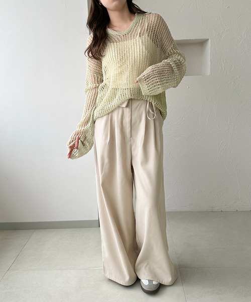 【OFF WHITE】スパンコールシアーニット スパンコールシアーニット