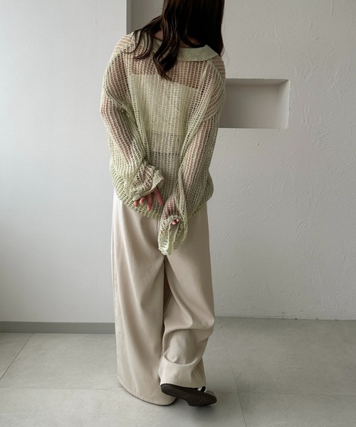 apres jour clair(アプレジュールクレア)の「【apres jour clair】スパンコールポロシアーニット【ZOZOTOWN限定アイテム】(ニット/セーター・レディース・ミント/アイボリー/ピンクベージュ・フリー/X-LARGE)」の11枚目の写真