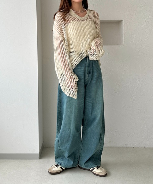 apres jour clair(アプレジュールクレア)の「【apres jour clair】スパンコールポロシアーニット【ZOZOTOWN限定アイテム】(ニット/セーター・レディース・ミント/アイボリー/ピンクベージュ・フリー/X-LARGE)」の22枚目の写真