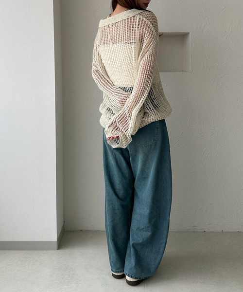 apres jour clair(アプレジュールクレア)の「【apres jour clair】スパンコールポロシアーニット【ZOZOTOWN限定アイテム】(ニット/セーター・レディース・ミント/アイボリー/ピンクベージュ・フリー/X-LARGE)」の12枚目の写真